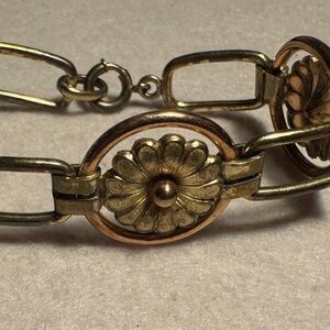 Vintage 1940s Two-Tone Gold Floral Bracelet